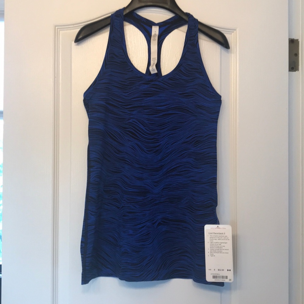Women's Blue Patterned Racerback Tank Top